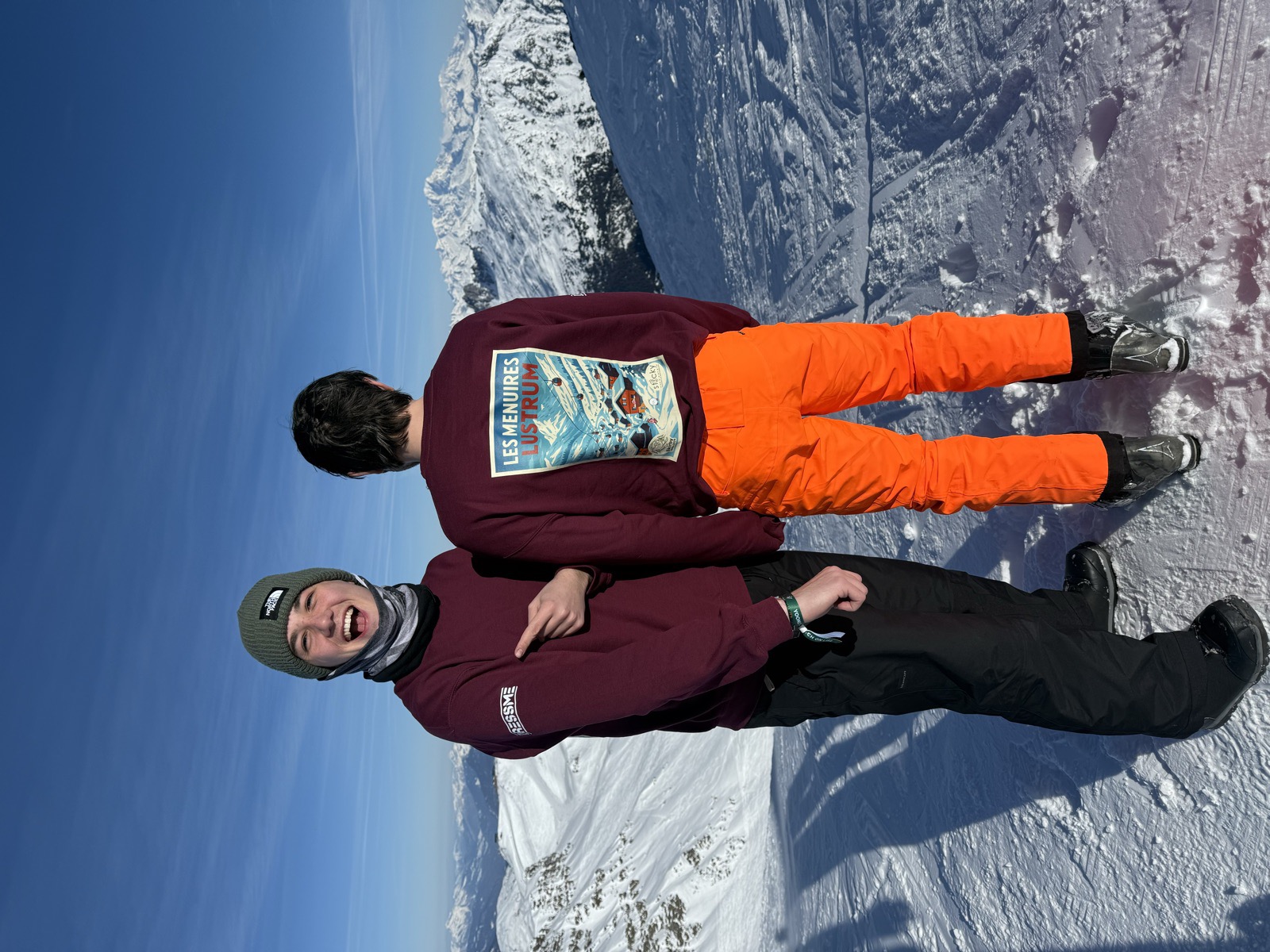 Skirby logo on a Les Menuires Lustrum ski trip hoodie
