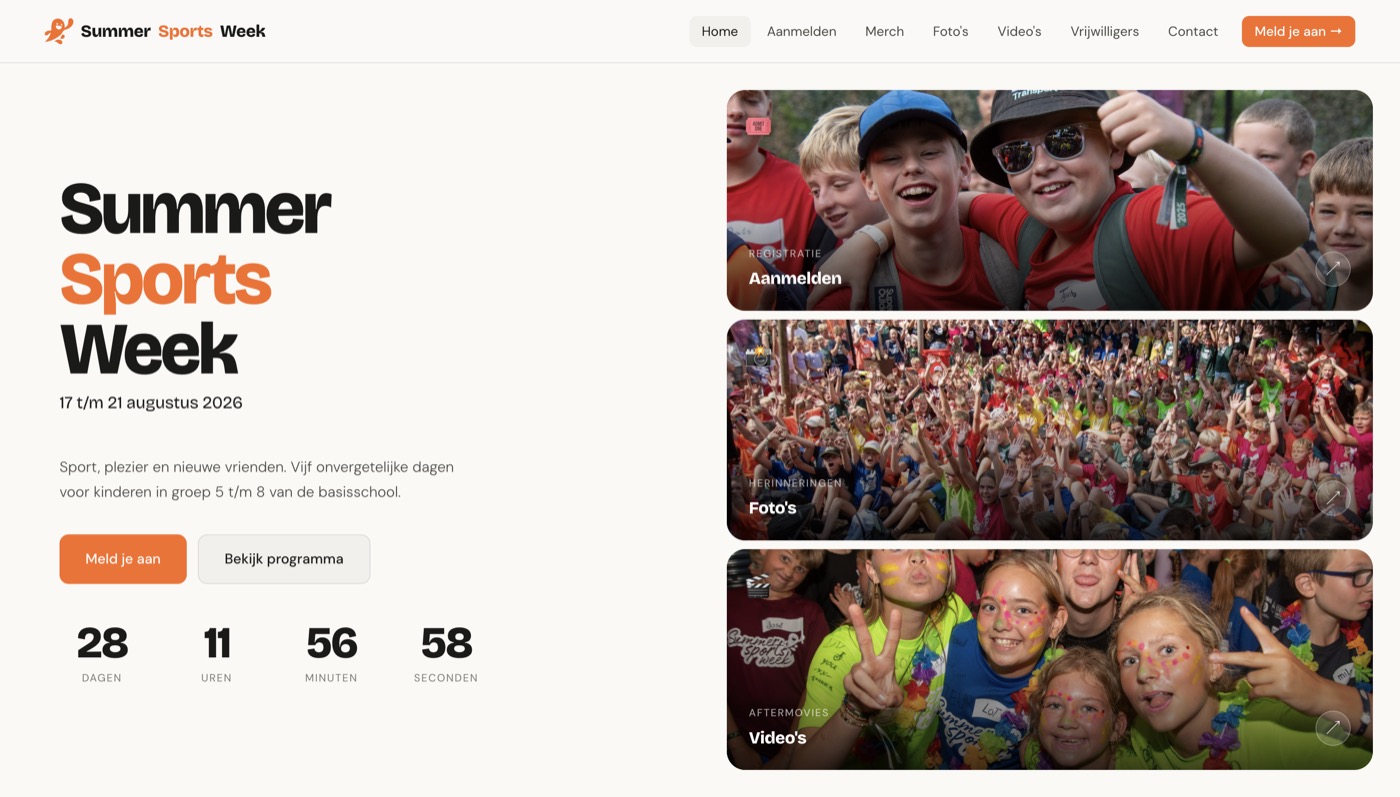 Summer Sports Week website homepage
